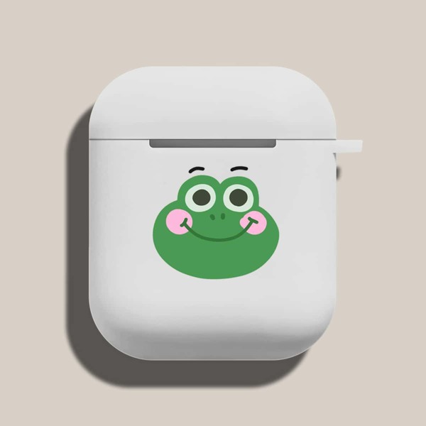 

Чехол для Airpods с принтом лягушки, Белый