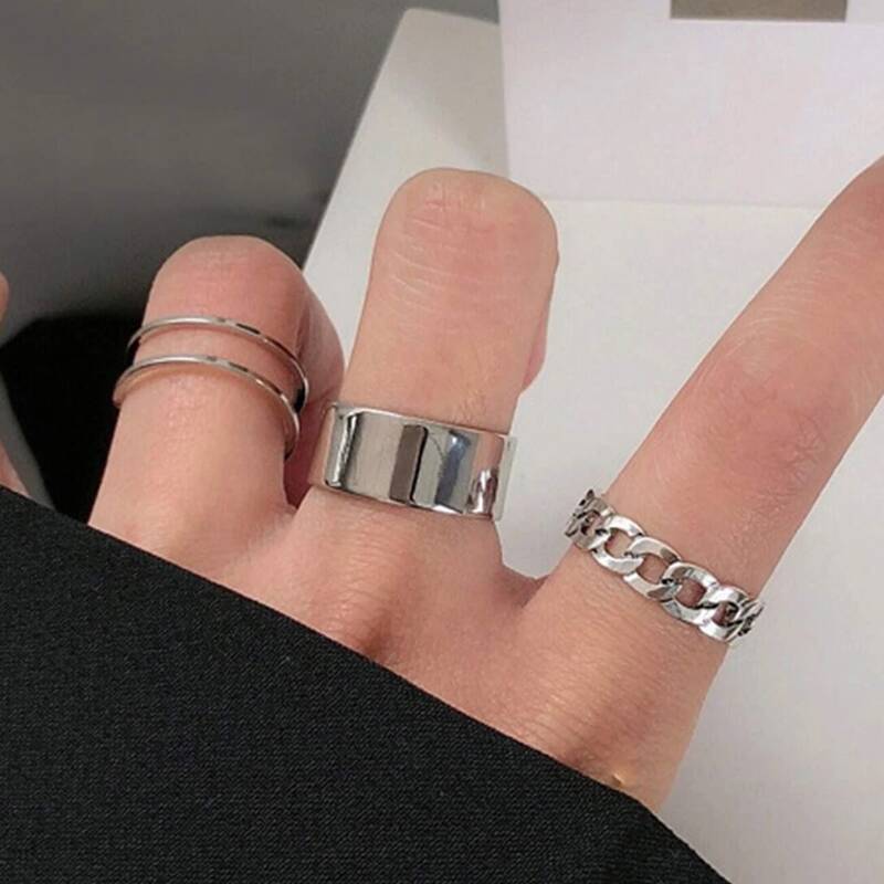 

3pcs Minimalist Ring, Silver