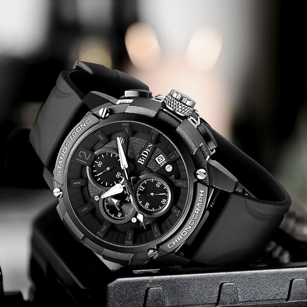 

Men Triple Dial Round Pointer Quartz Watch