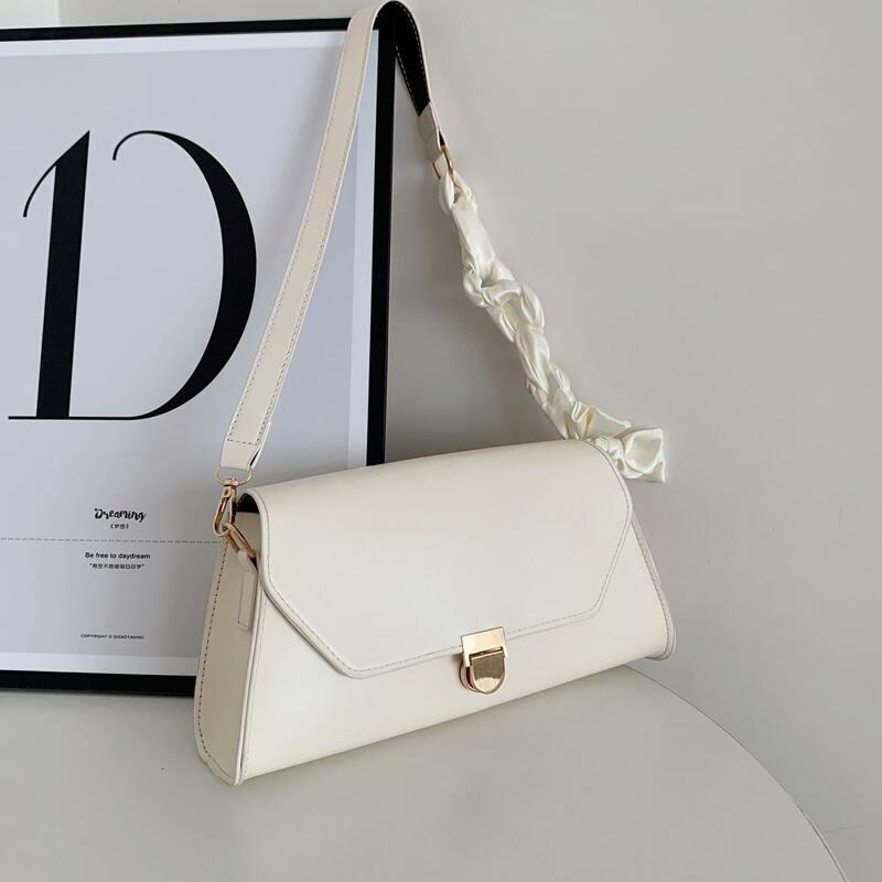 

Minimalist Flap Crossbody Bag, White