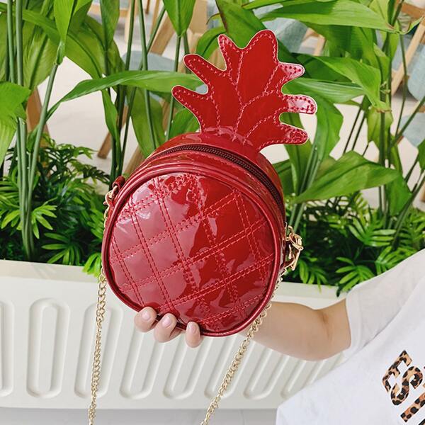 

Girls Pineapple Design Crossbody Bag, Red