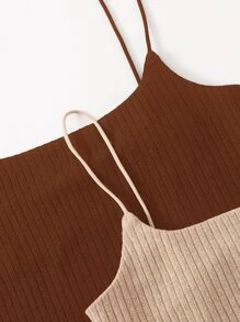 SHEIN Essnce 2 Packs Rib-Knit Cami Top - Multicolor - View 4