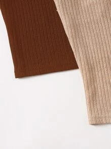 SHEIN Essnce 2 Packs Rib-Knit Cami Top - Multicolor - View 5