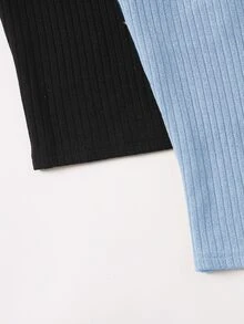 SHEIN Essnce 2 Packs Rib-Knit Cami Top - Multicolor - View 5