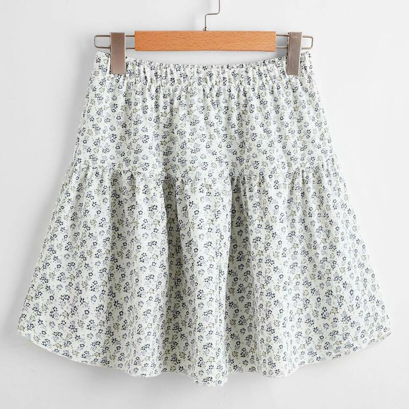 

Ditsy Floral Skirt, White