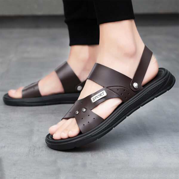

Men Open Toe Slingback Sandals, Brown