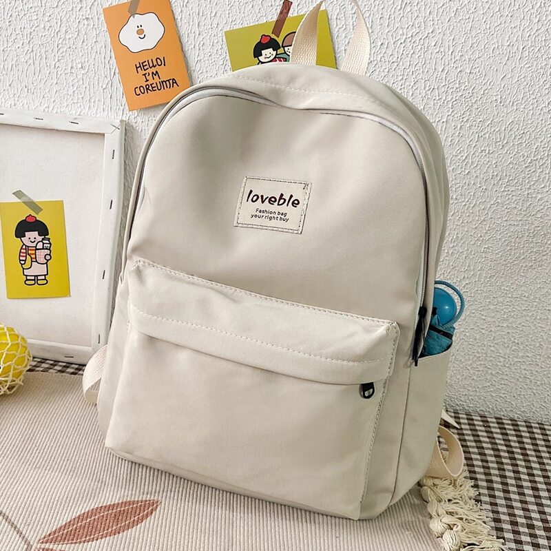 

Large Capacity Pocket Front Backpack, Beige