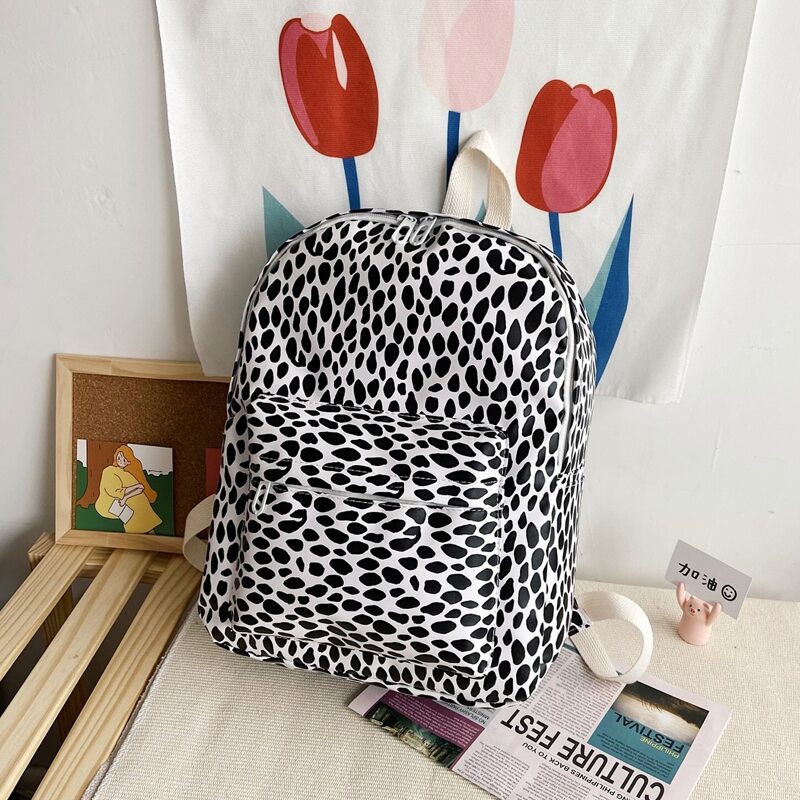 

Dalmatian Print Backpack, Black and white