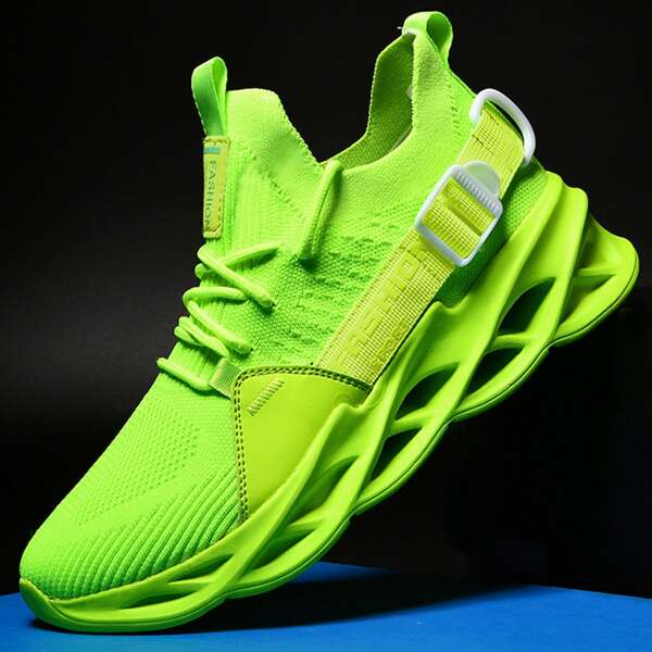 

Men Lace-up Decor Sneakers, Green