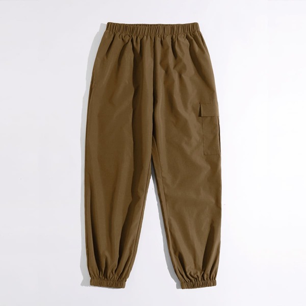 

Plus Flap Pocket Solid Pants, Khaki