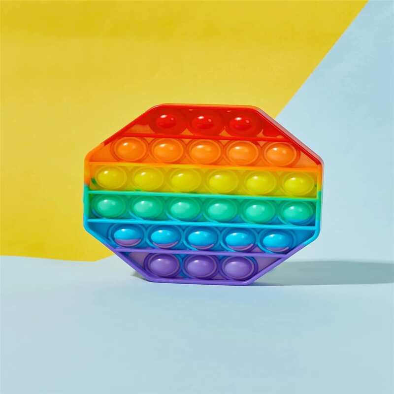 

1pc Geo Shaped Push Bubble Toy, Multicolor