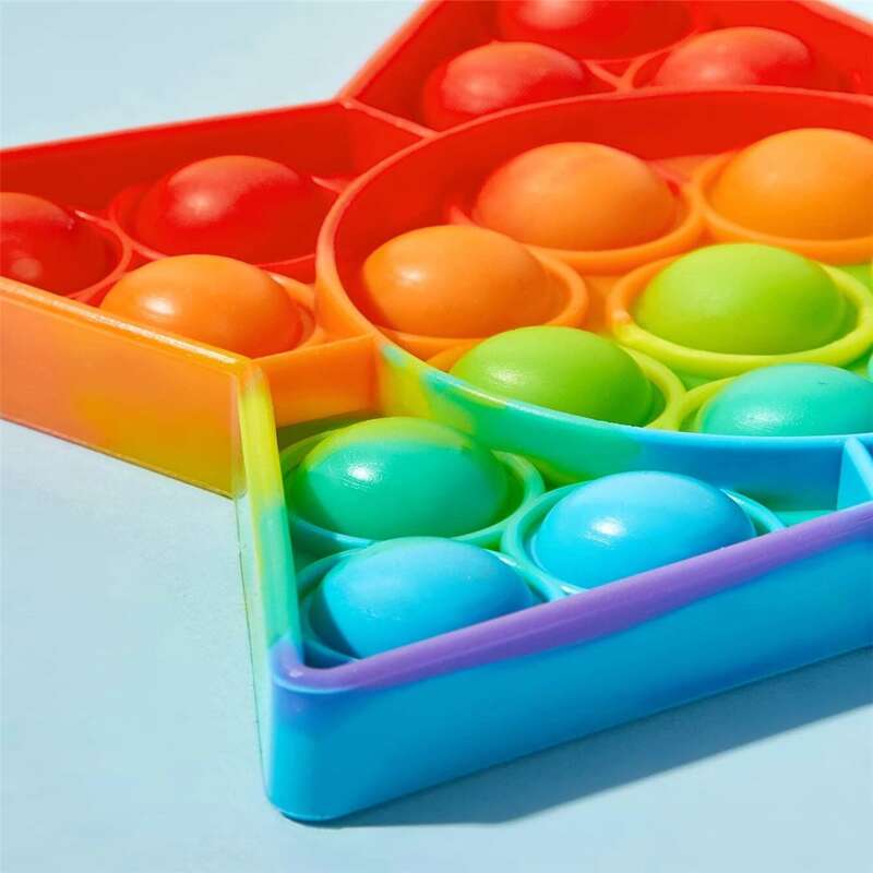 

1pc Geo Shaped Push Bubble Toy, Multicolor
