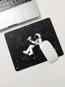 Alfombrilla mouse con estampado de astronauta - Blanco y Negro - Ver 4