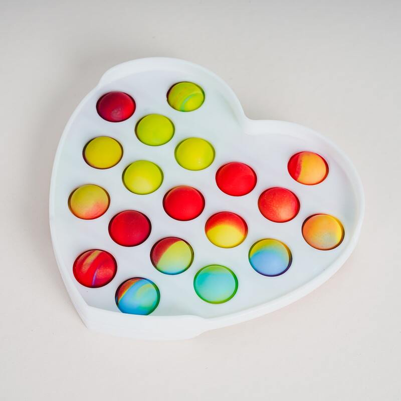 

Heart Shaped Push Bubble Toy, Multicolor