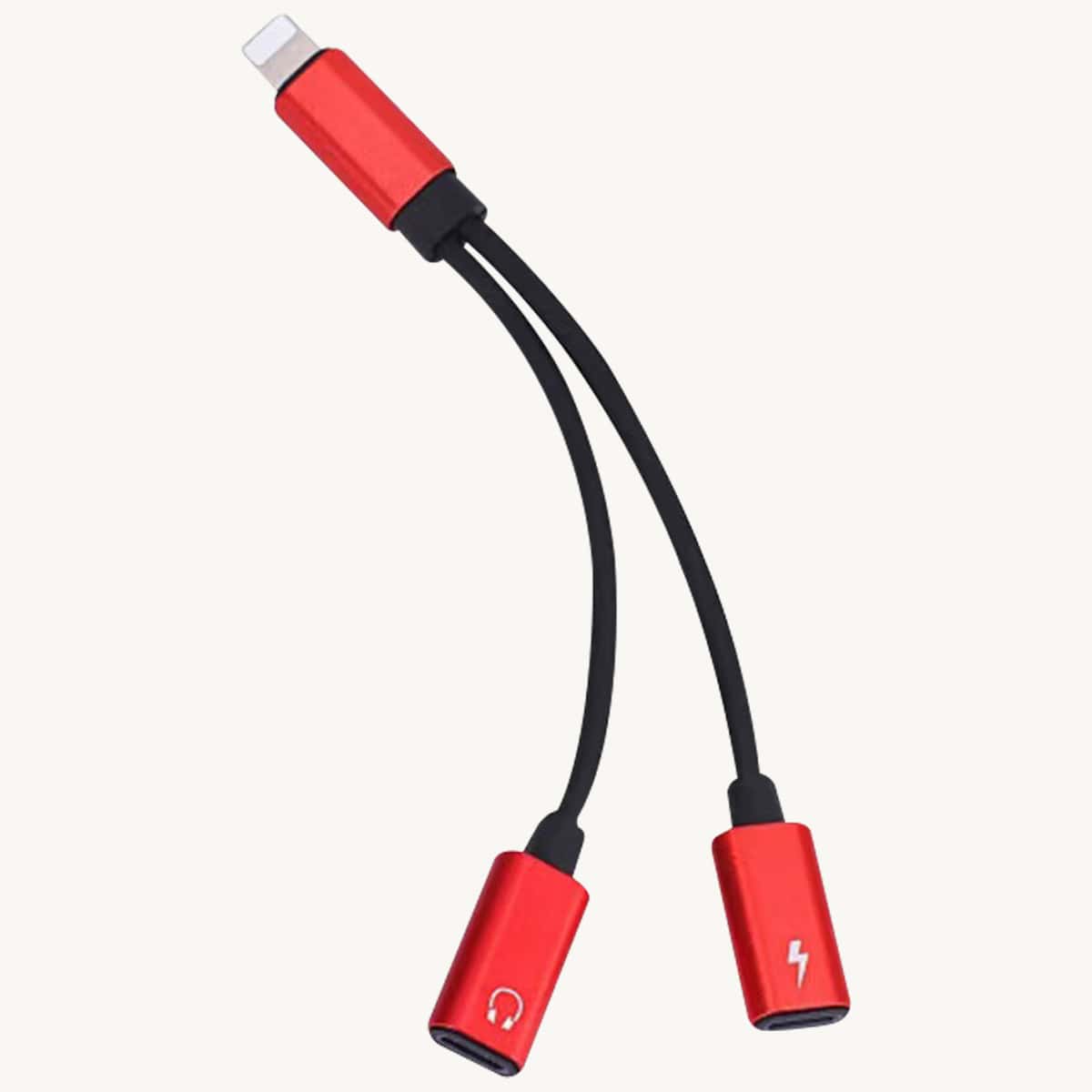 

2 In 1 Charger Cable Adapter, Red