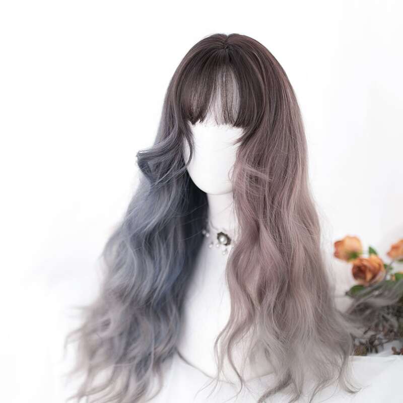 

Long Curly Wig With Bangs, Multicolor