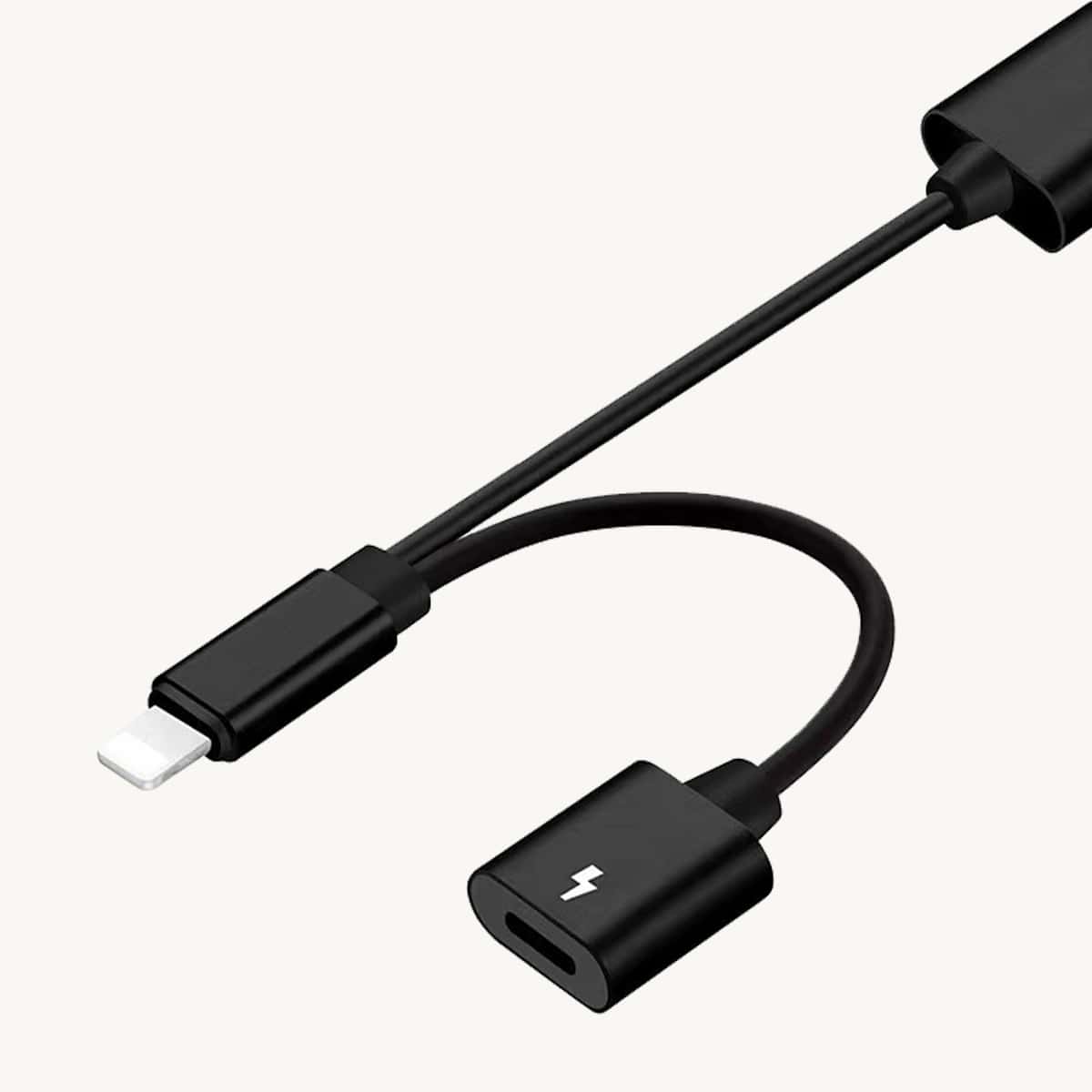 

2 In 1 Charger Cable Adapter, Black