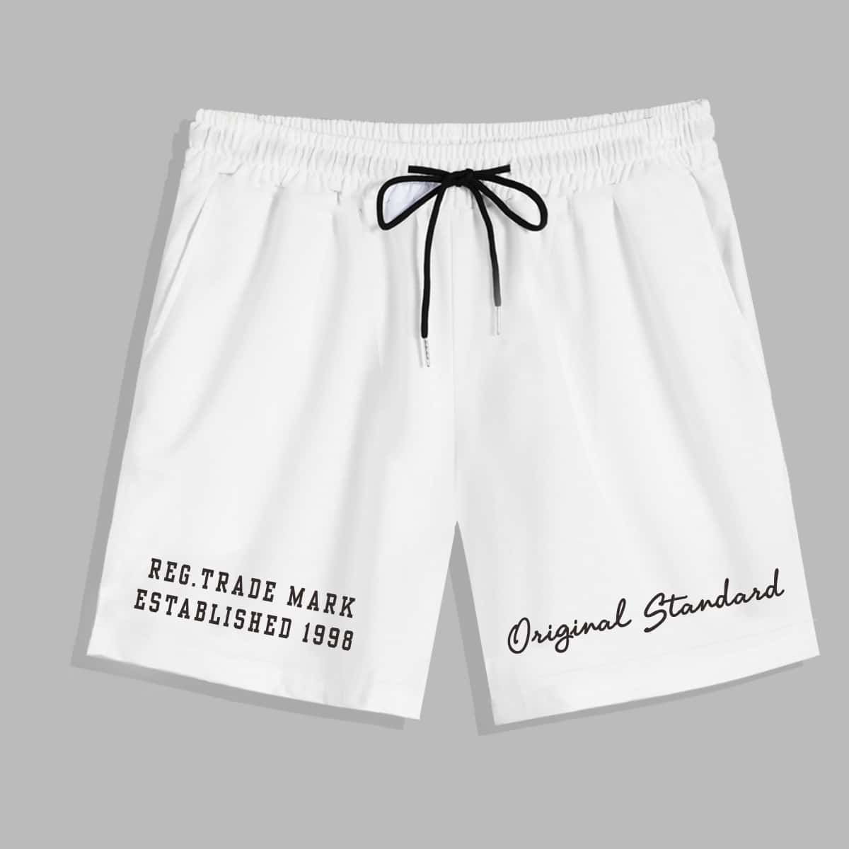 

Guys Letter Drawstring Shorts, White
