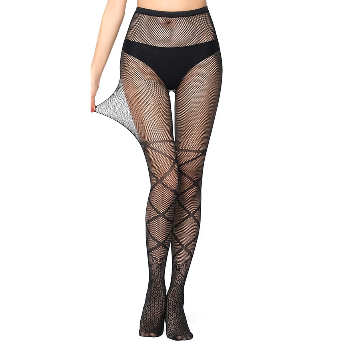 

Bow Fishnet Tights, Black