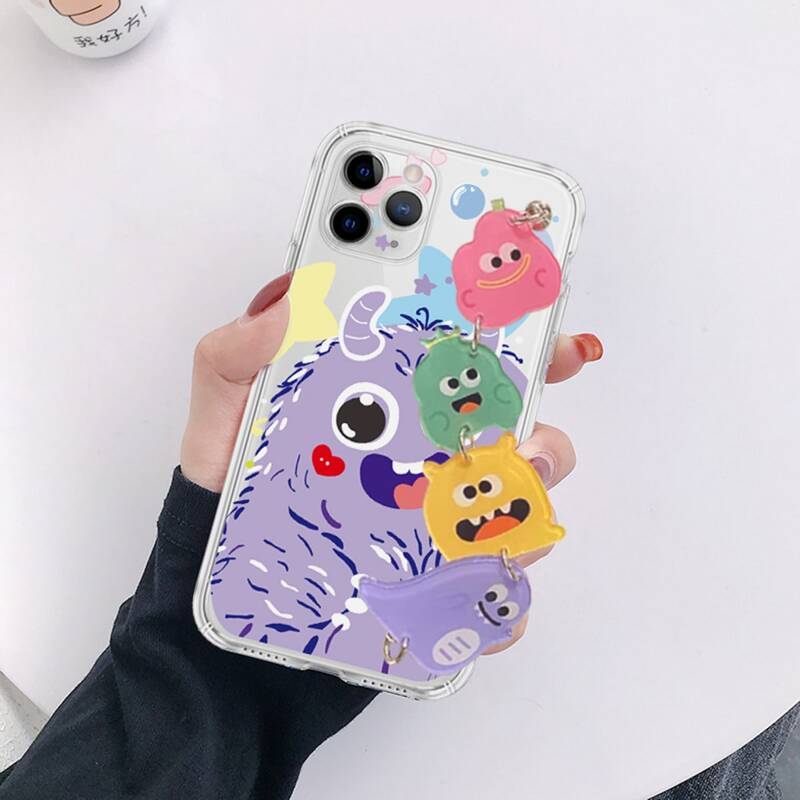 

Cartoon Decor Hand Strap Phone Case, Multicolor