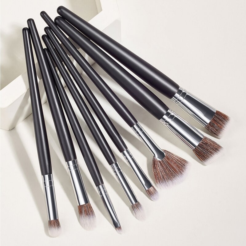 8pcs Makeup Brush Set, Black