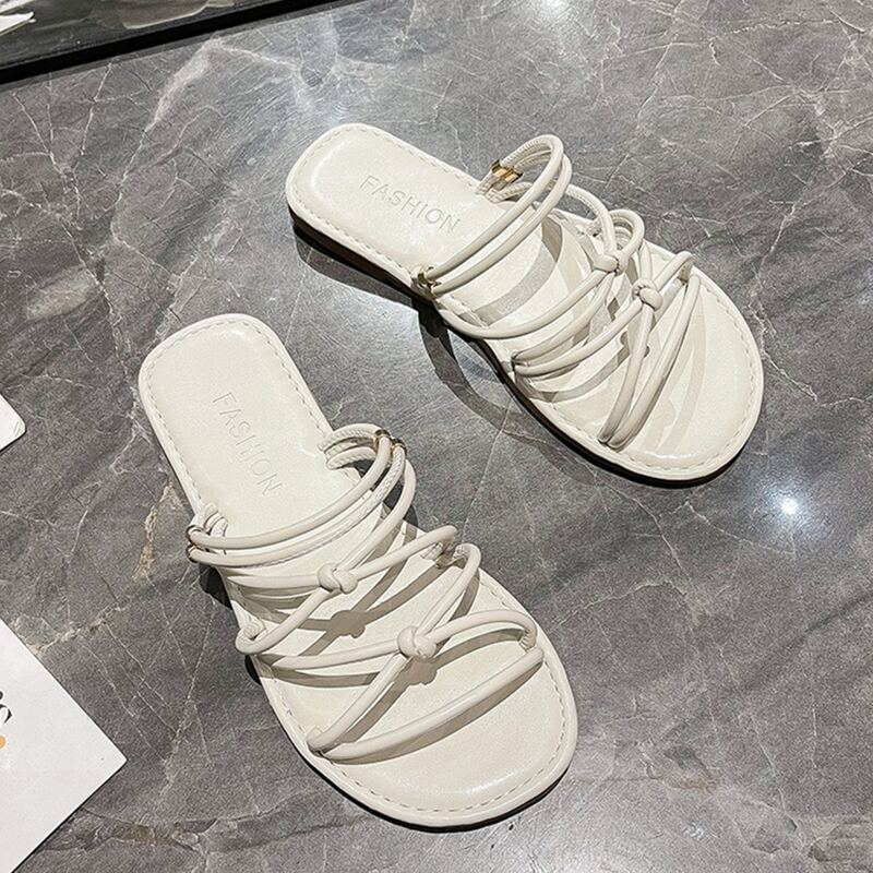 

Knot Decor Two Way Wear Flat Sandals, White