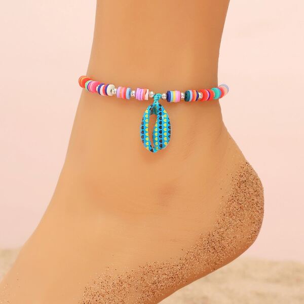 

Shell Charm Anklet, Multicolor