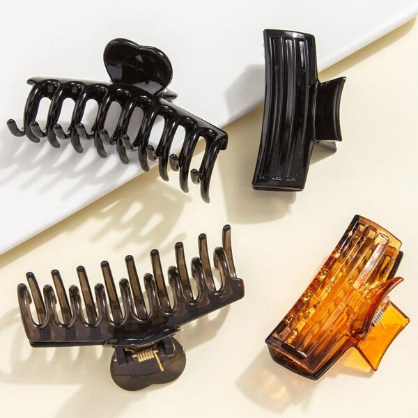 

4pcs Simple Hair Claw, Multicolor