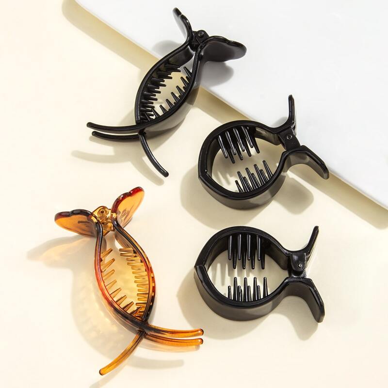 

4pcs Simple Hair Claw, Multicolor