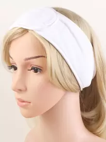 纯色发带 秋冬女士头带 女士发饰 适合度假装扮 女士 - 白色 - 查看 1