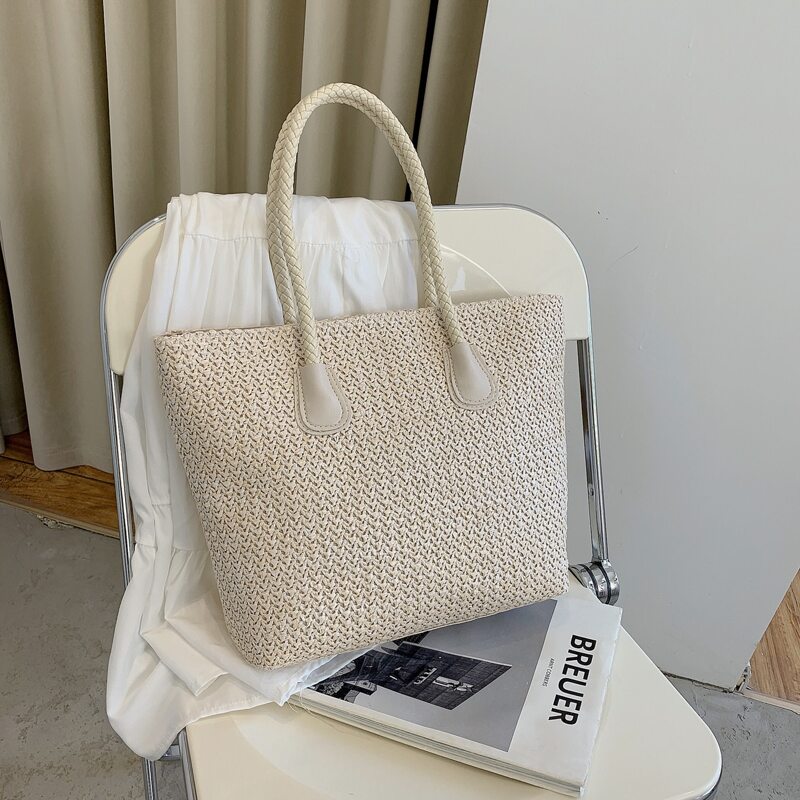 

Straw Tote Bag, Beige