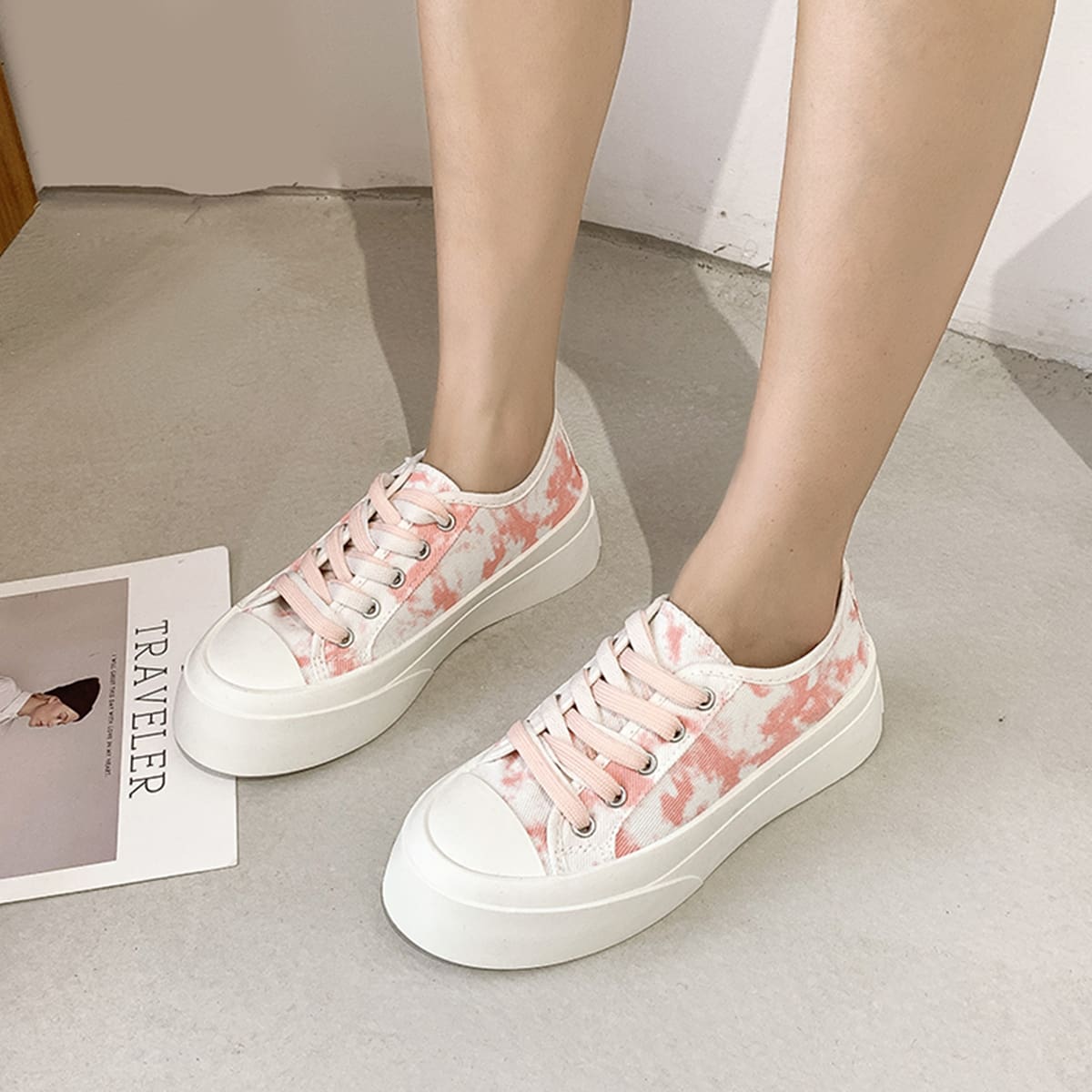 

Tie Dye Canvas Shoes, Pink
