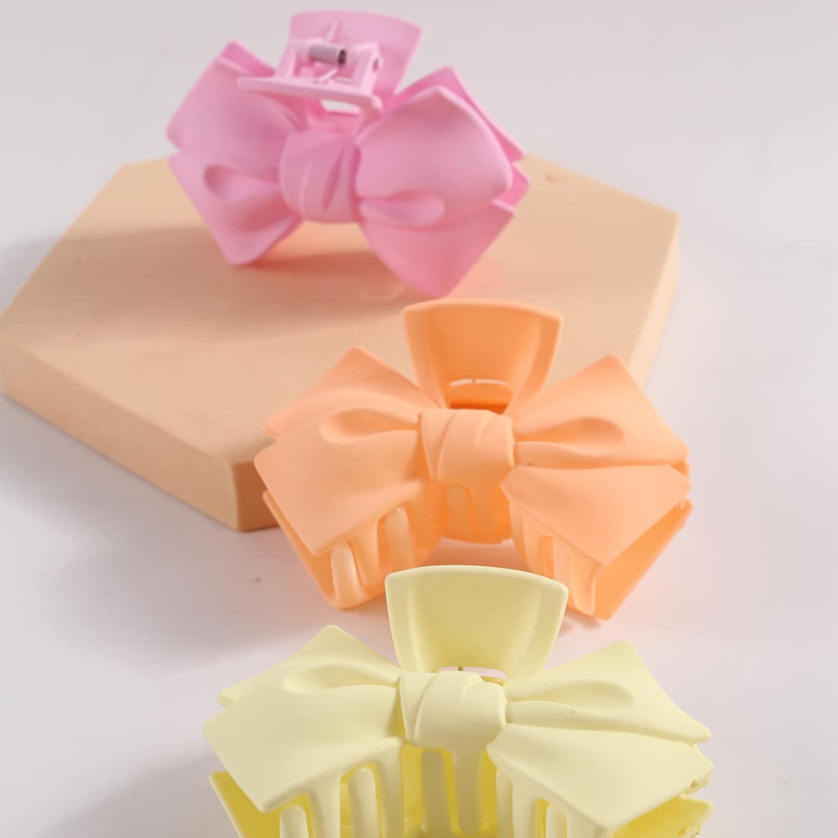 

3pcs Bow Design Hair Claw, Multicolor