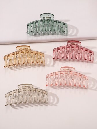 5 件装实心发爪休闲爪夹发夹发夹发钳发夹发夹接发夹