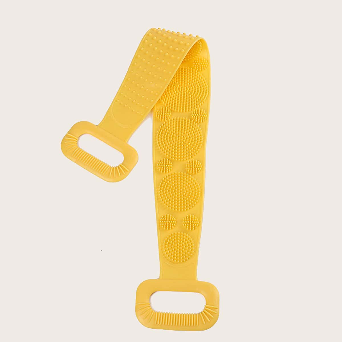

1pc Silicone Bath Exfoliating Strap, Yellow
