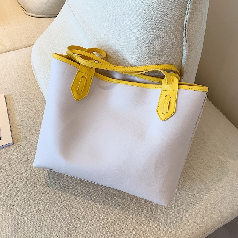 

Contrast Binding Tote Bag, Yellow