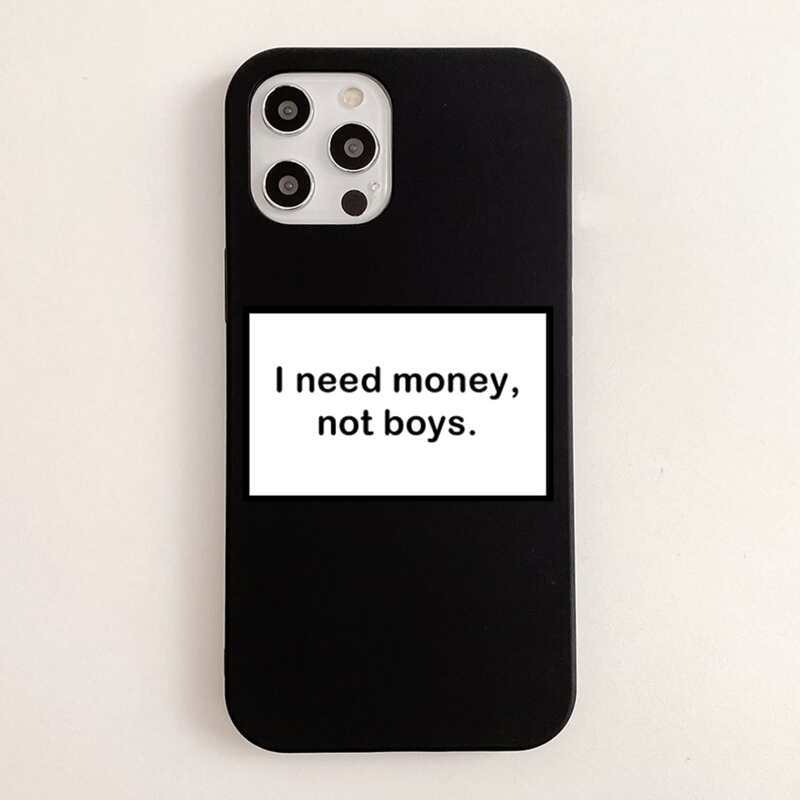 

Slogan Graphic Phone Case, Black and white
