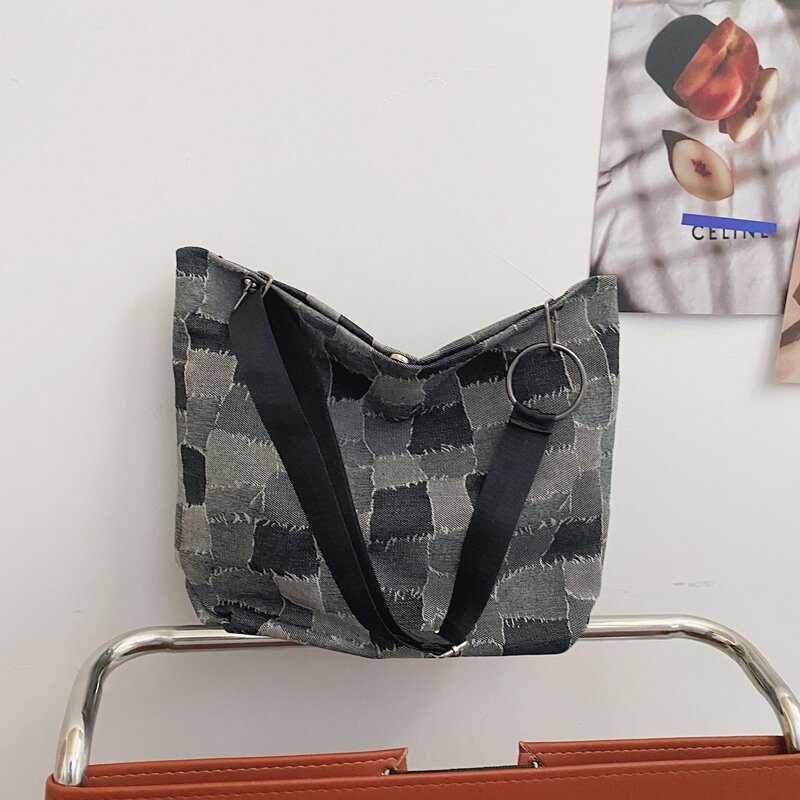 

Patchwork Tote Bag, Black
