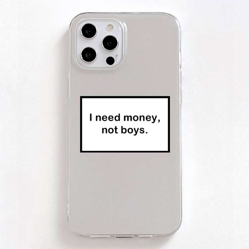 

Slogan Graphic Phone Case, Clear
