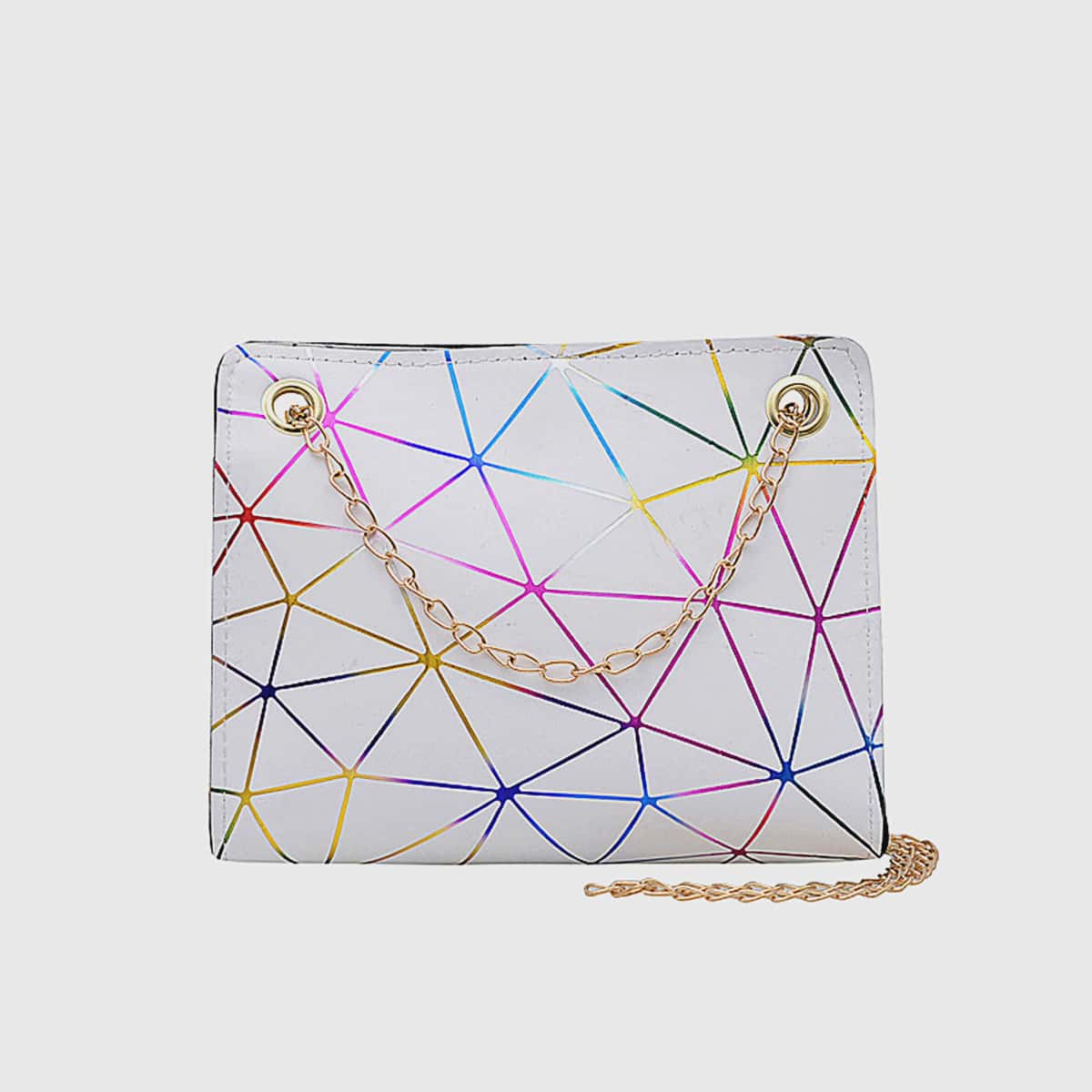

Geo Pattern Shoulder Bag, White