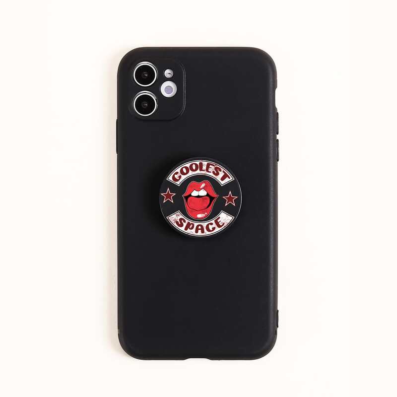 

Minimalist Phone Case With Mouth Print Holder, Multicolor