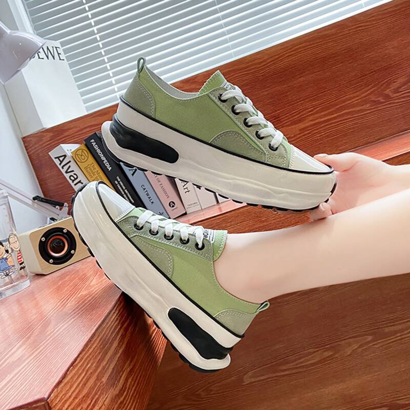 

Lace Up Front Canvas Shoes, Green