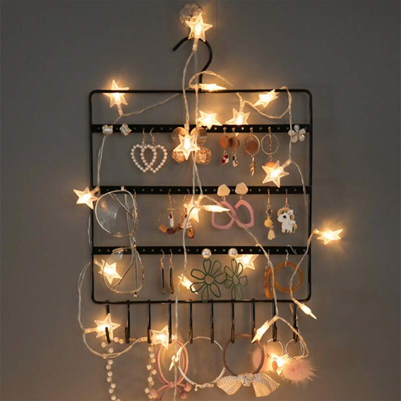 

1pc Wall Mounted Jewelry Storage Rack, Black