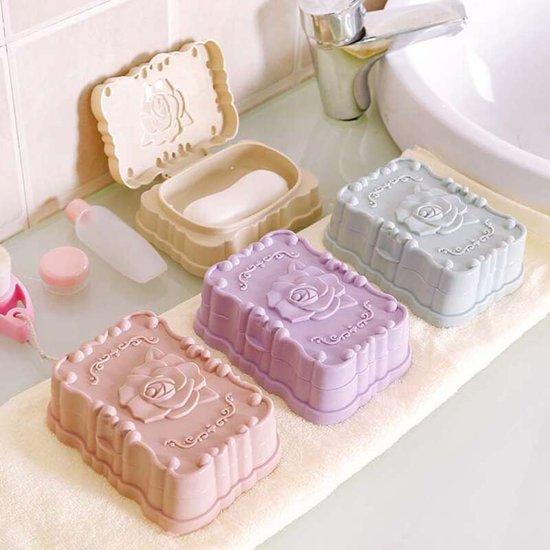 

1pc Random Floral Relief Soap Storage Box, Multicolor