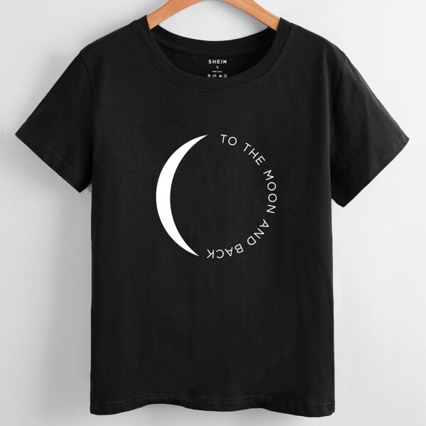 

Slogan Graphic Short Sleeve Tee, Black