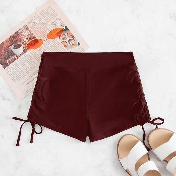 

Drawstring Side Bikini Shorts, Burgundy