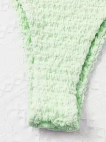 Summer Textured Underwire High Cut Bikini - Mint Green - View 4