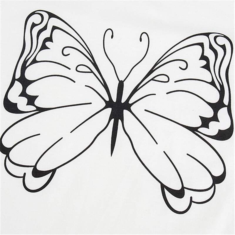 

Butterfly Graphic Ringer Tee, White
