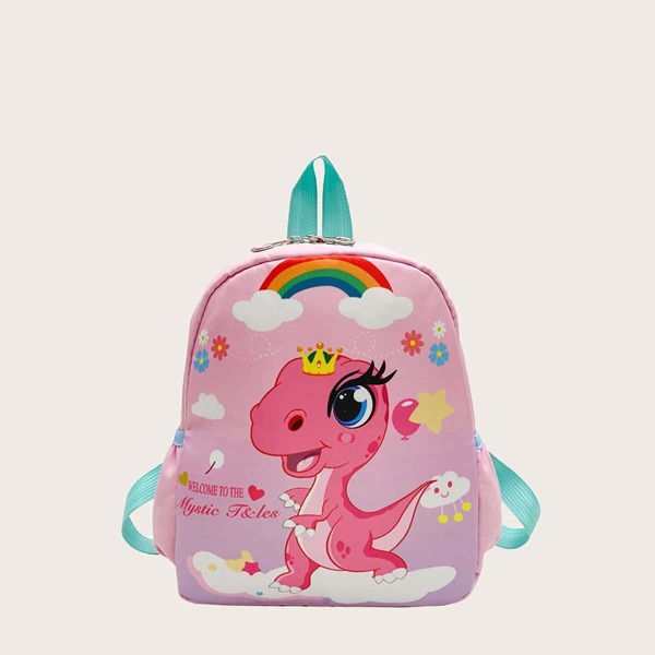 

Girls Cartoon Graphic Backpack, Pink