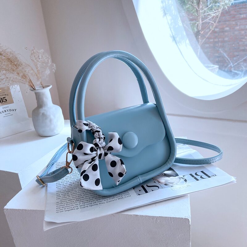 

Twilly Scarf Decor Satchel Bag, Blue